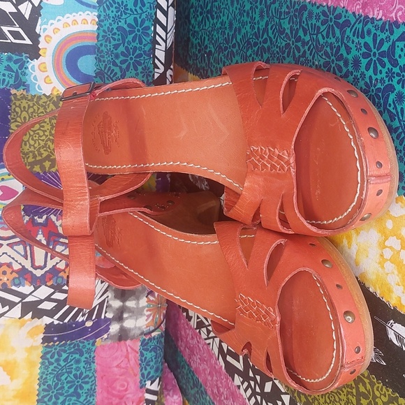 Frye Studded leather Sandals Burnt Orange 8.5 - Picture 6 of 14